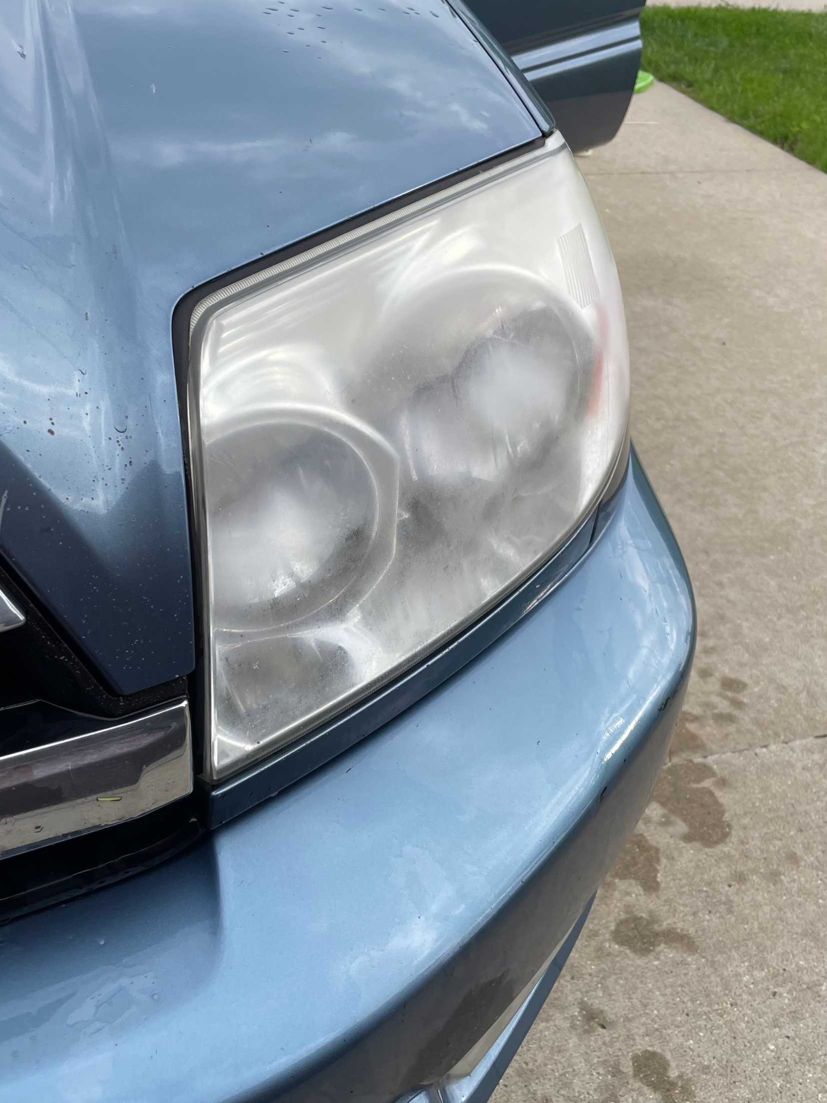 Before headlight restoration
